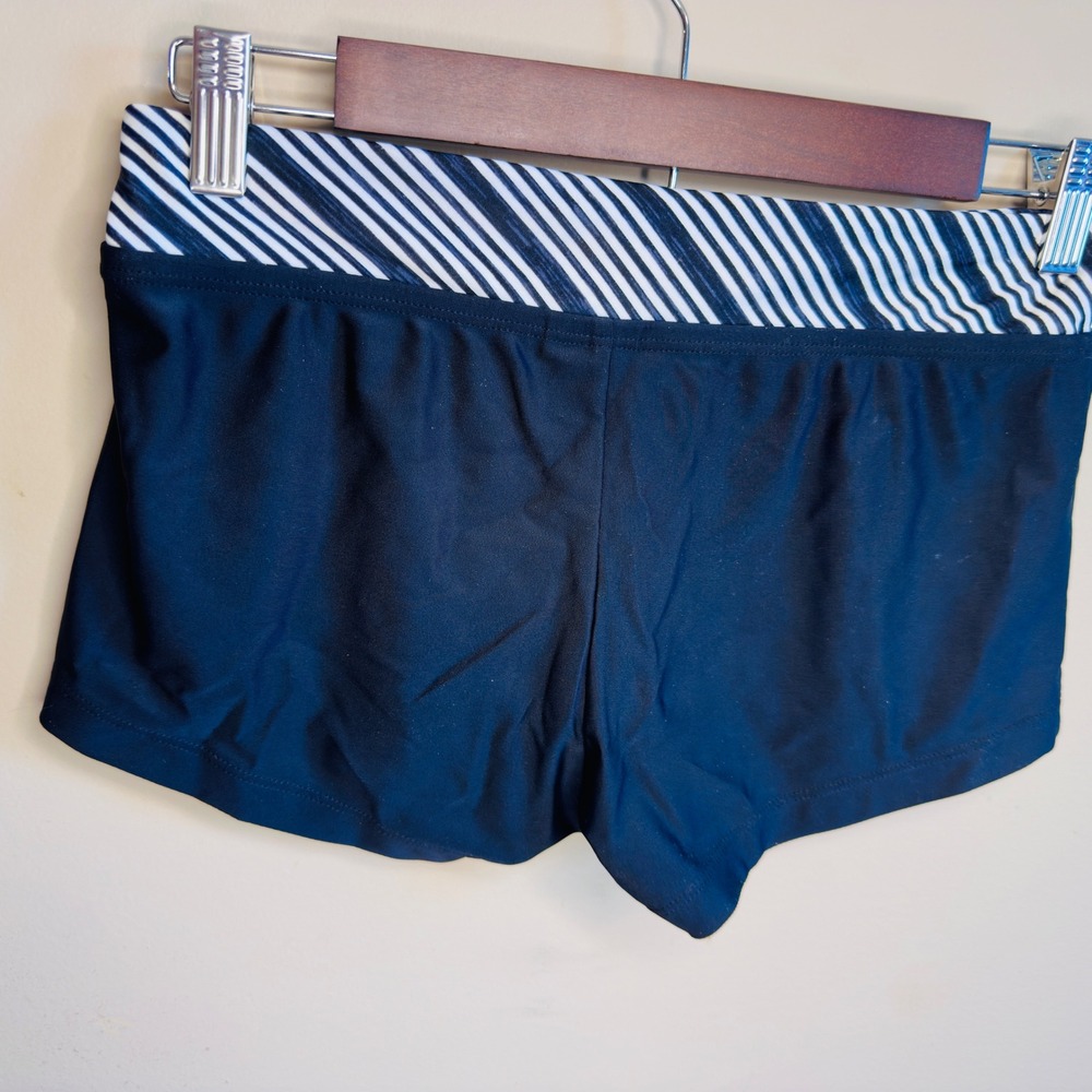 Nike Womens Swim Shorts Black Striped Waistband Boy Shorts NESSA403 Size M - Picture 5 of 14